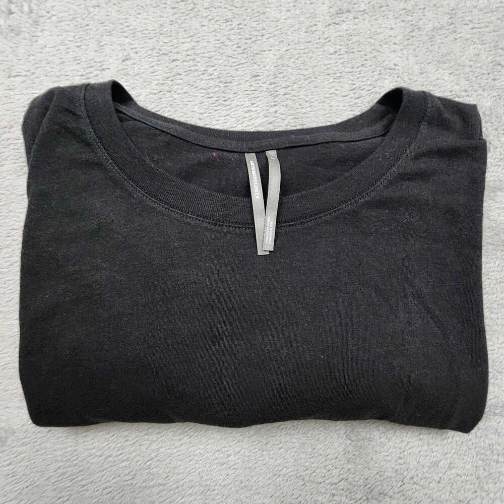 Anthropologie Womens XL Black Short Sleeve Top NWT Casual Minimalist Style